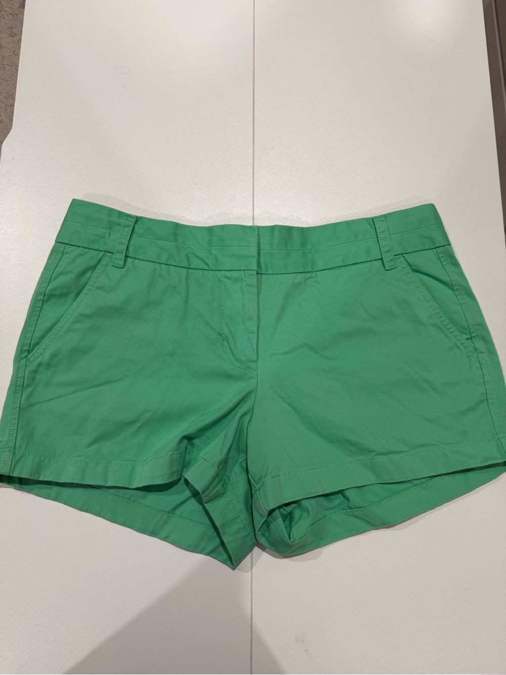 J. Crew Bright Green High-Rise Cotton Shorts